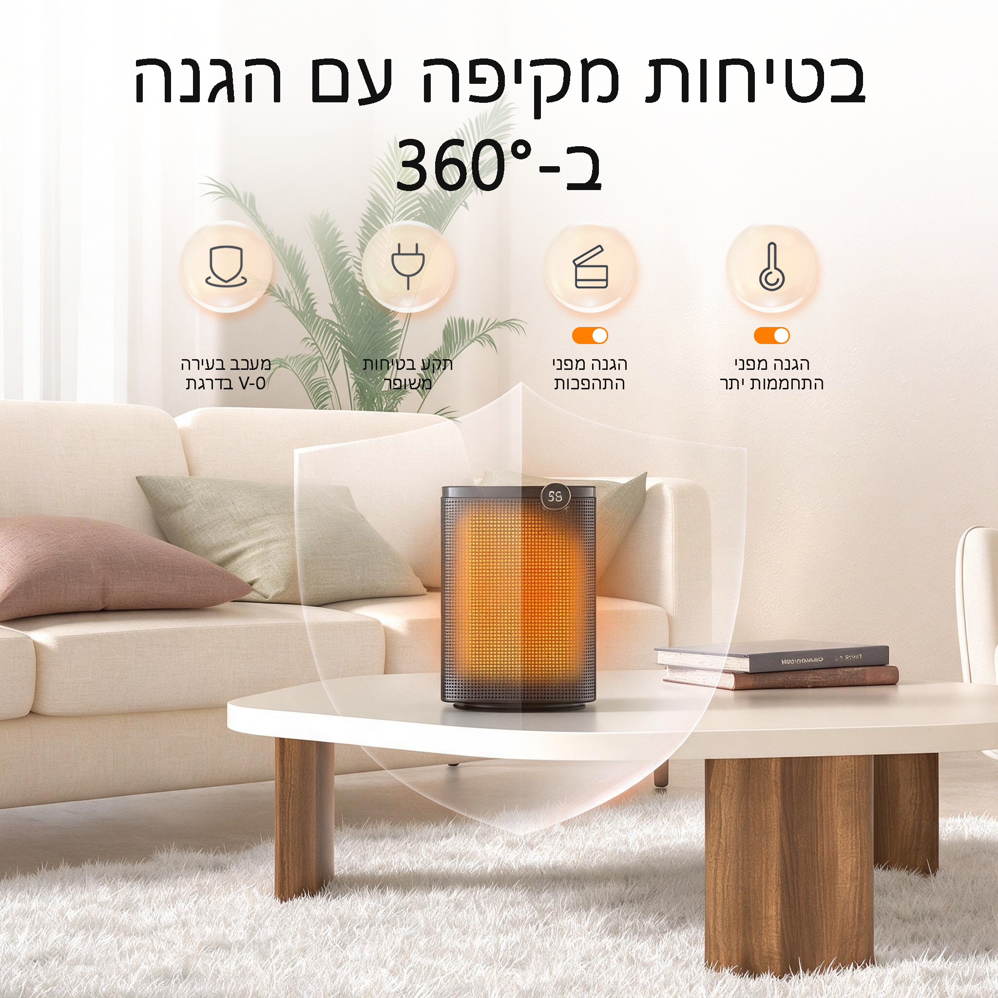 תנור חימום קרמי בהסעה Auralink