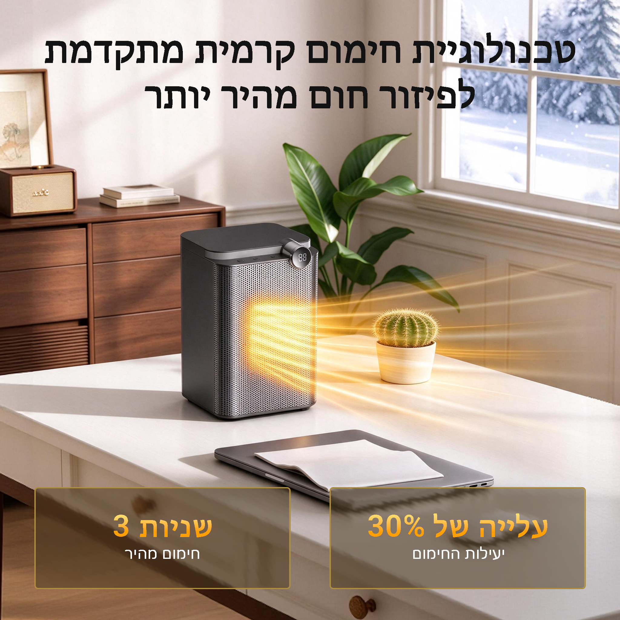 תנור חימום קרמי בהסעה Auralink
